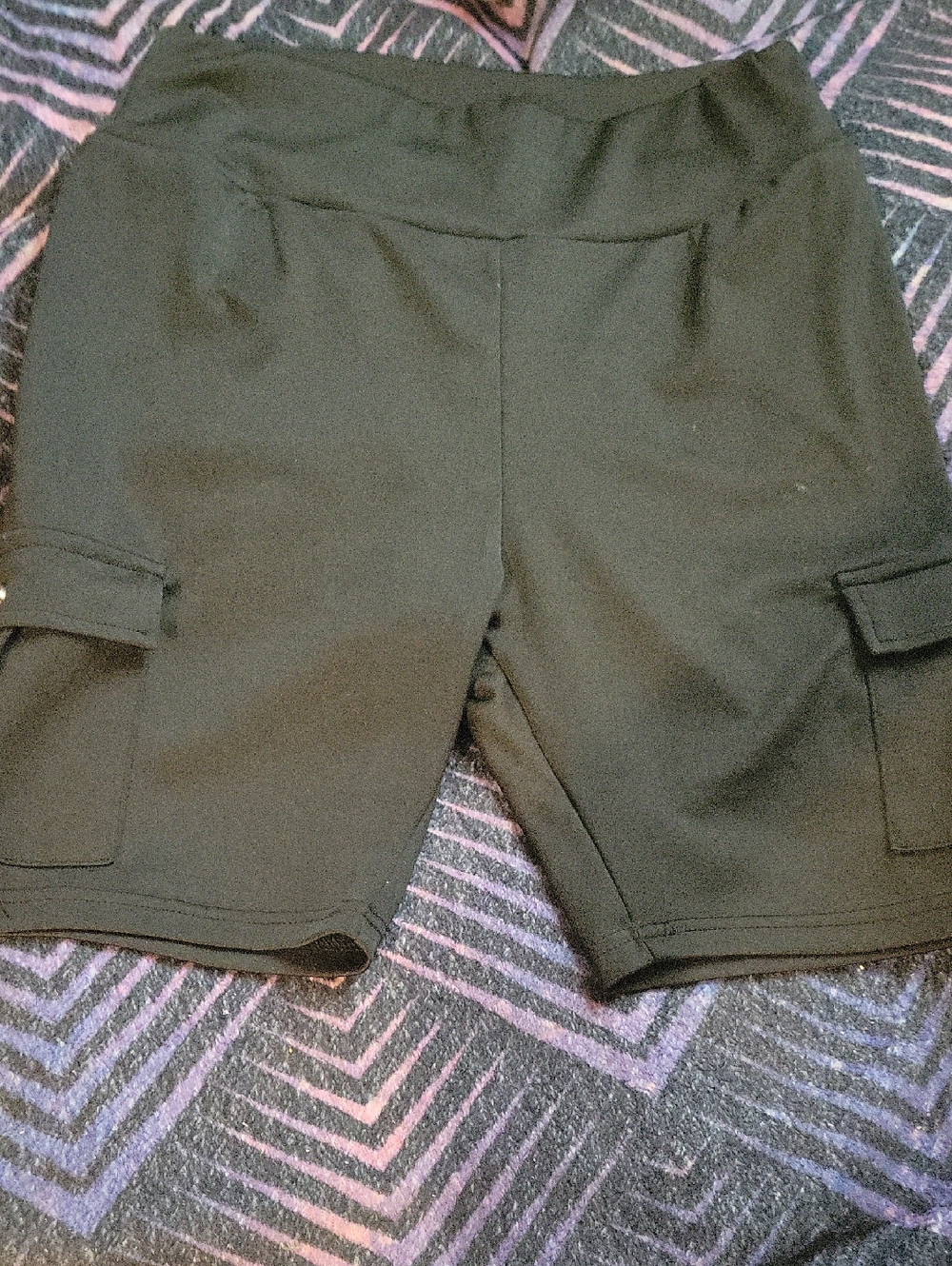 Women's Black Cargo Knit Shorts